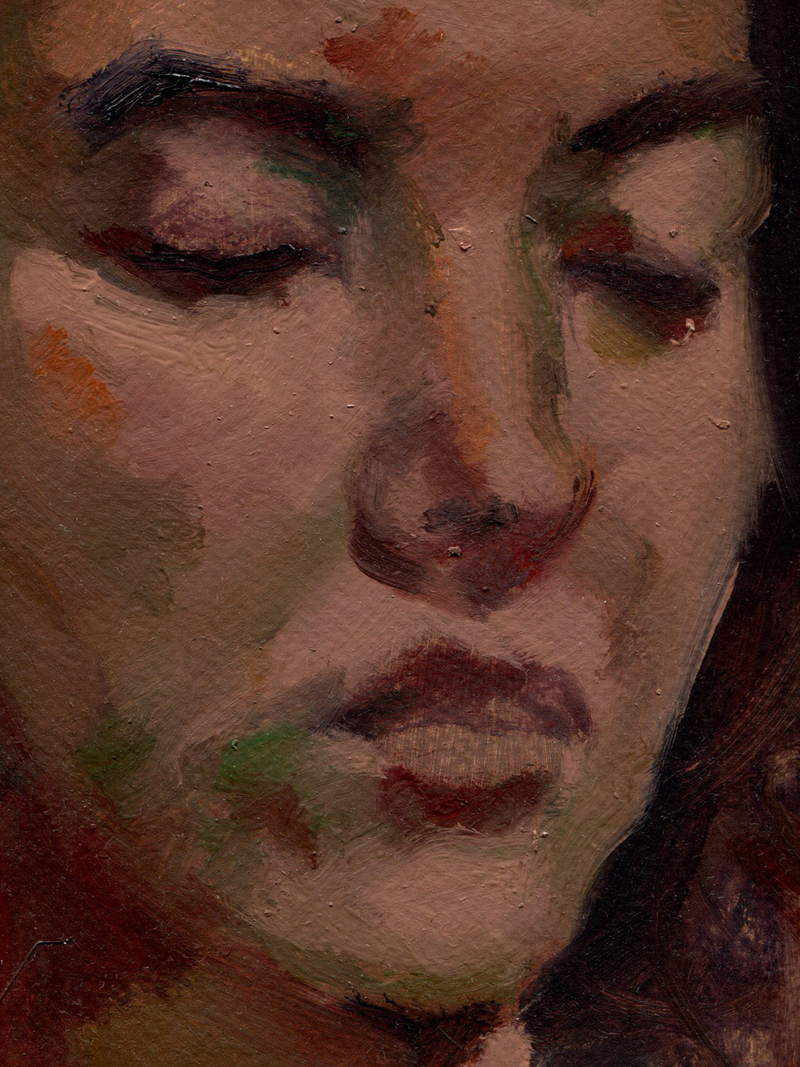 Head of a Woman Eyes Closed